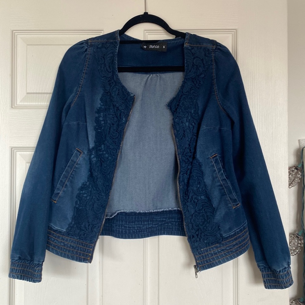 Blanco (Spanish Brand) Jean Jacket with Embroidery Detailing